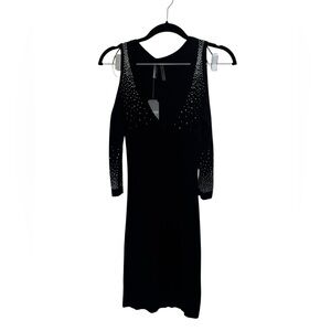Guess 3/4 Sleeve Sydney Sparkle Dress Black